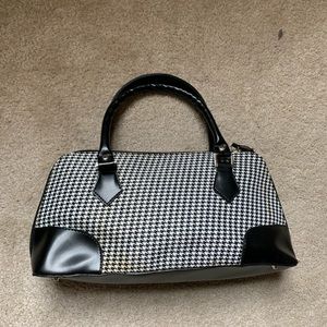 Black and white houndstooth mini bag